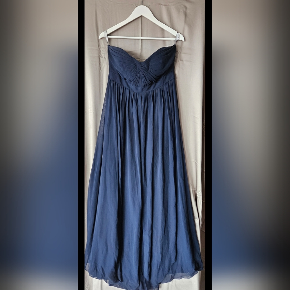 Navy Jenny Yoo 127179 Annabelle Strapless Dress